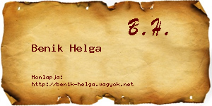 Benik Helga névjegykártya